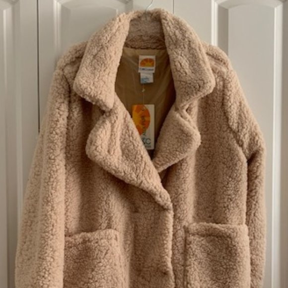 C&C California Women's Notch Collar Teddy Coat XL - Picture 7 of 7